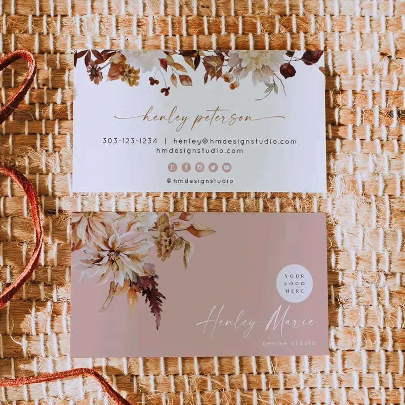 Danh thiếp Bohemian hoa mùa thu